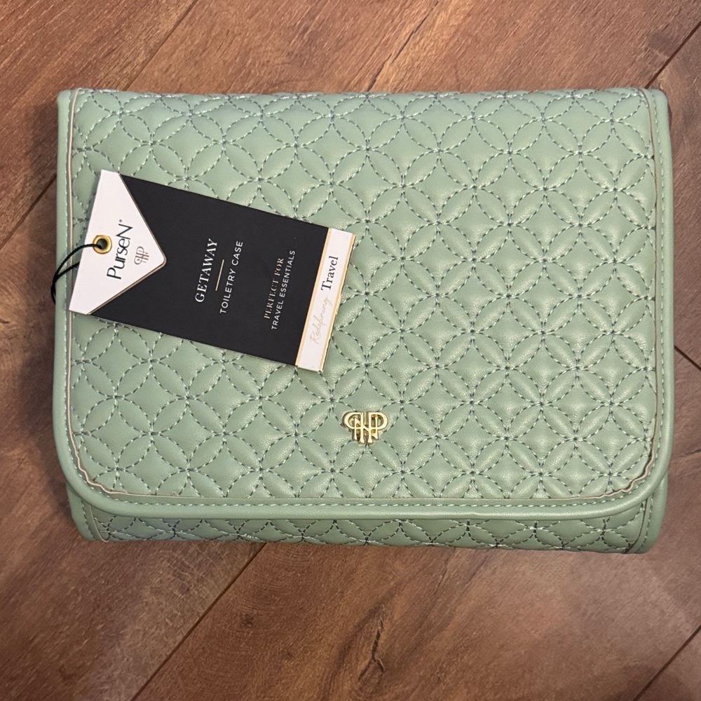 PurseN Quilted Green Cosmetic Bag